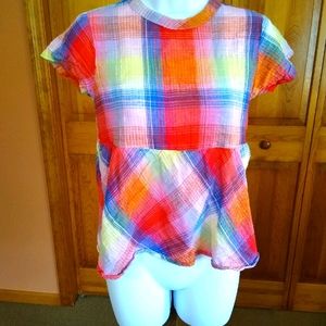 Sm pastel tie in back top